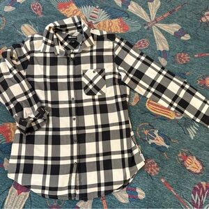 Nwot Outdoor Research Kulshan lightweight black white plaid tunic shirt XL